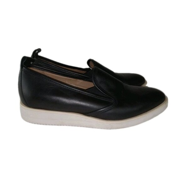 Everlane Black Leather Street Shoes Loafers Sz 8.5 Black Slip On Pointed Toe - Picture 7 of 14